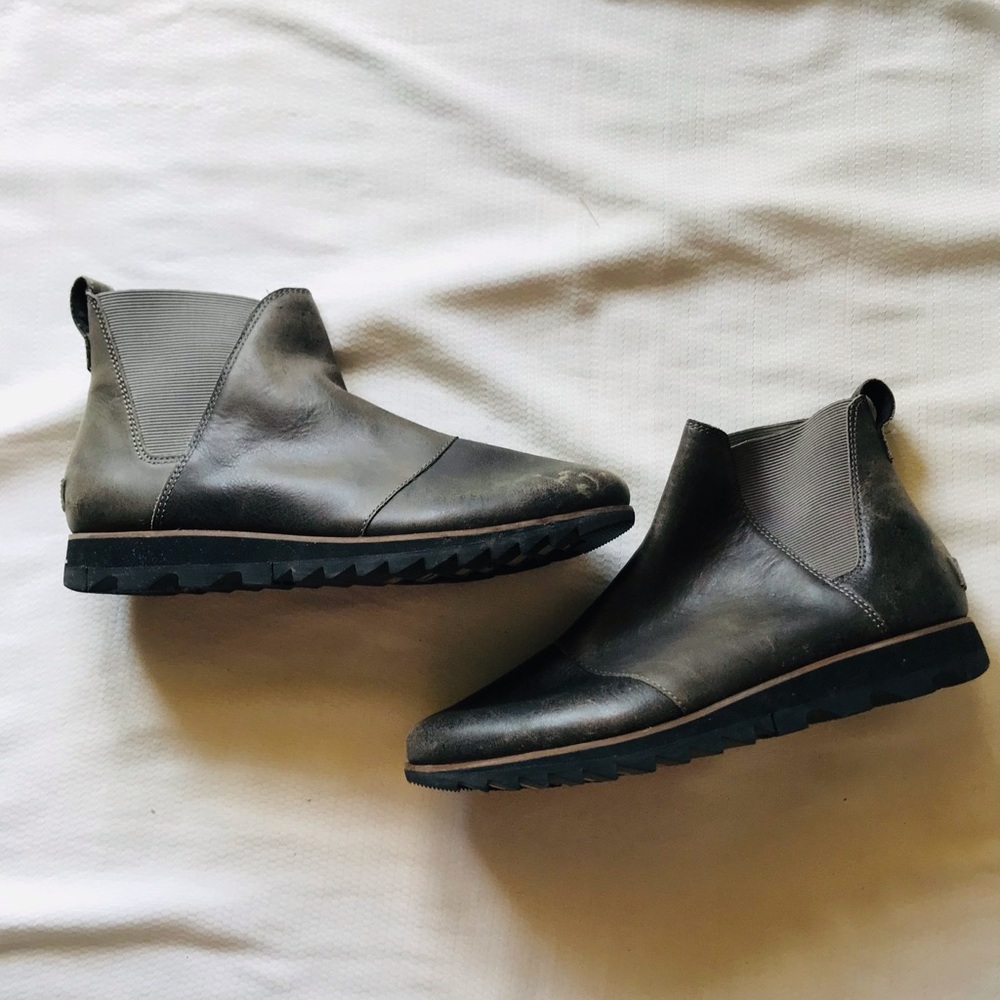 Sorel Gray Leather Ankle Boots - Picture 3 of 14
